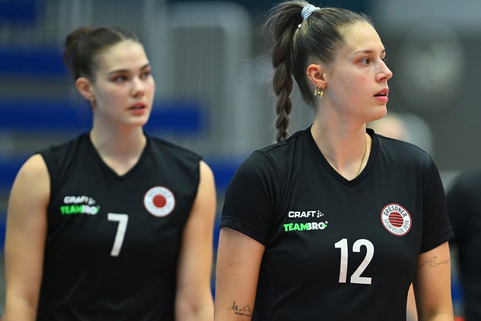 Mette Pfeffer (r.) und Florentine Rosemann stehen für den Dresdner Weg. Beide Mittelblockerinnen kommen aus dem eigenen Nachwuchs.