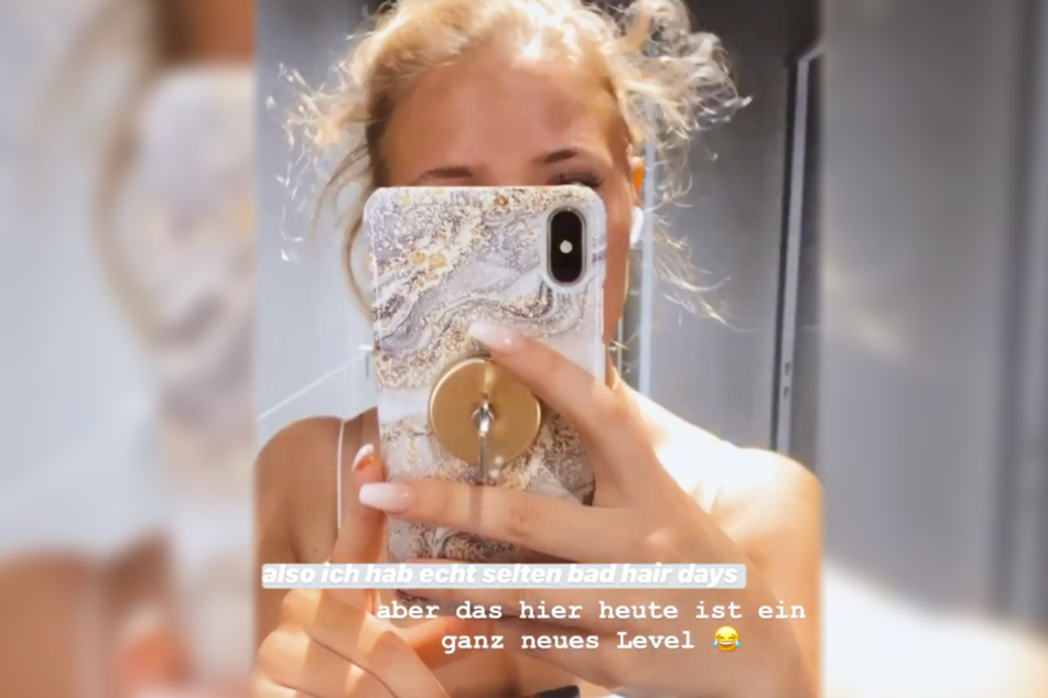 Das Bild zeigt den Screenshot einer Instagram-Story von Influencerin Tami Tilgner aus Frankfurt.