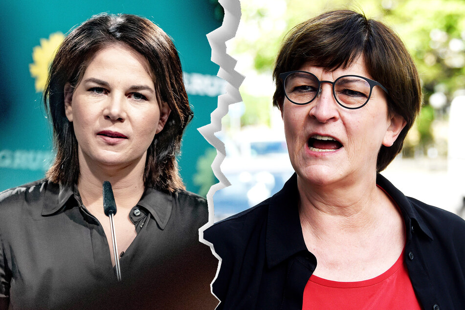 Annalena Baerbock (40, Grüne, l.) ist für eine Preiserhöhung von 16 Cent pro Liter. SPD-Chefin Saskia Esken (59) sorgt sich ums Klima.