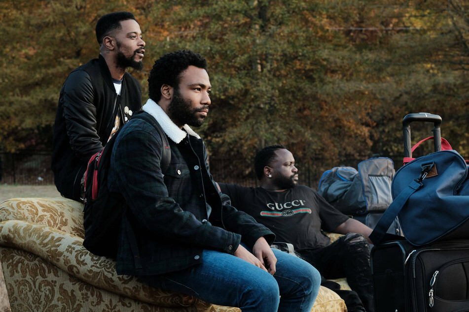 Lakeith Stanfield, Donald Glover, and Brian Tyree Henry in the season two finale of Atlanta.