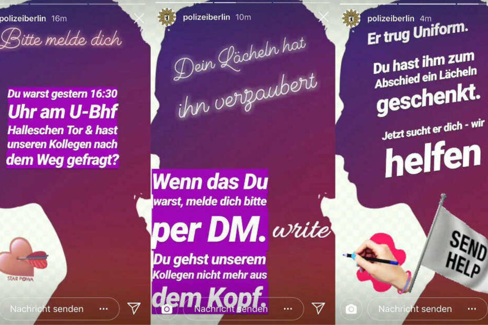 Die Polizei Berlin sucht in dieser Instagram-Story nach der unbekannten Frau.