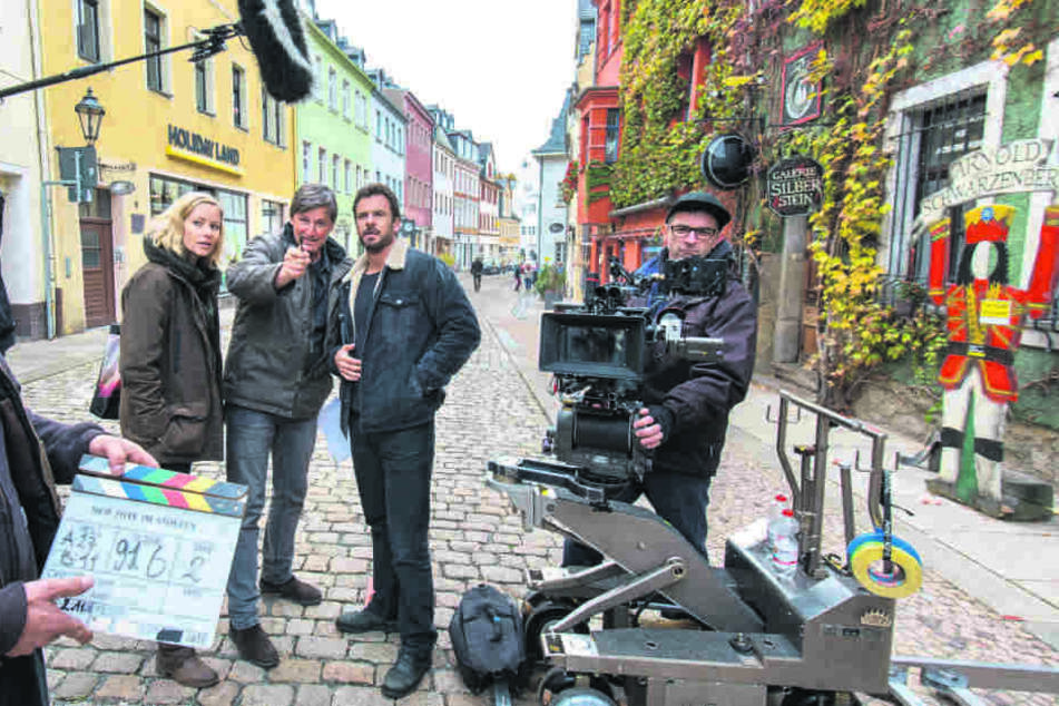 Die Dreharbeiten fanden 2018 unter anderem in der Oberen Schlossstraße in Schwarzenberg statt. Diesen Samstag, 20.15 Uhr, läuft der Krimi im ZDF.