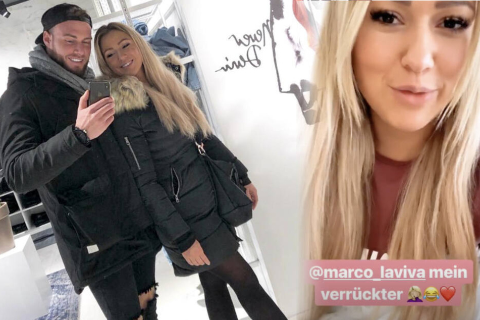 Chethrin Schulze und Freund Marco Mirwald., dazu ein Auszug aus ihrere heutigen Instagram-Story(Bildmontage)