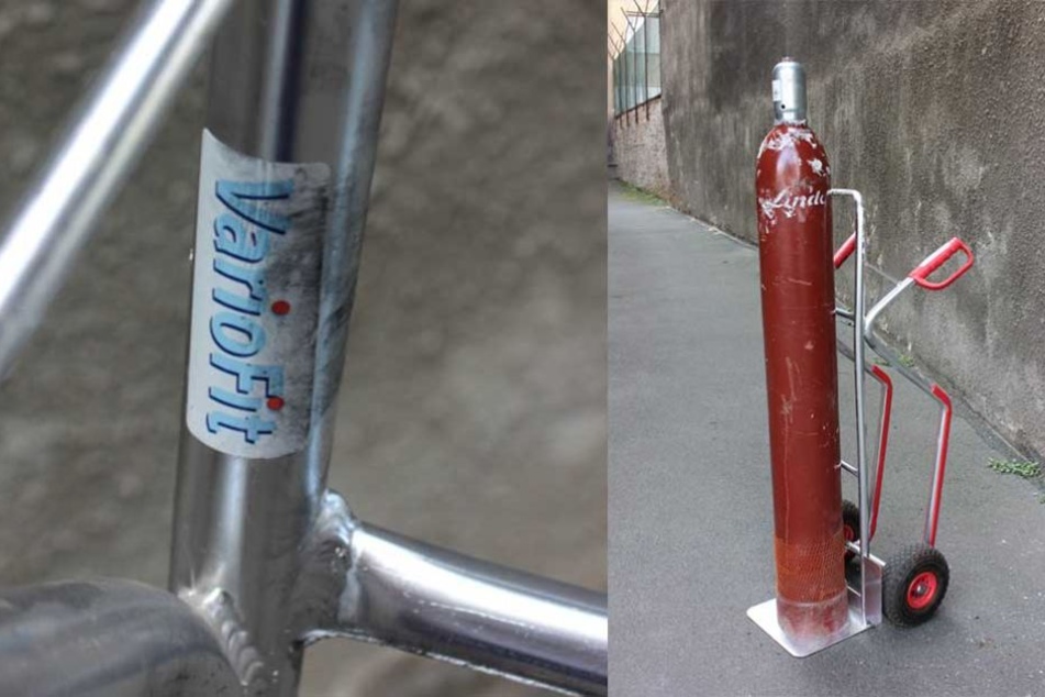 Die Gasflasche wurde mit dieser Sackkarre vor die Filiale gefahren.