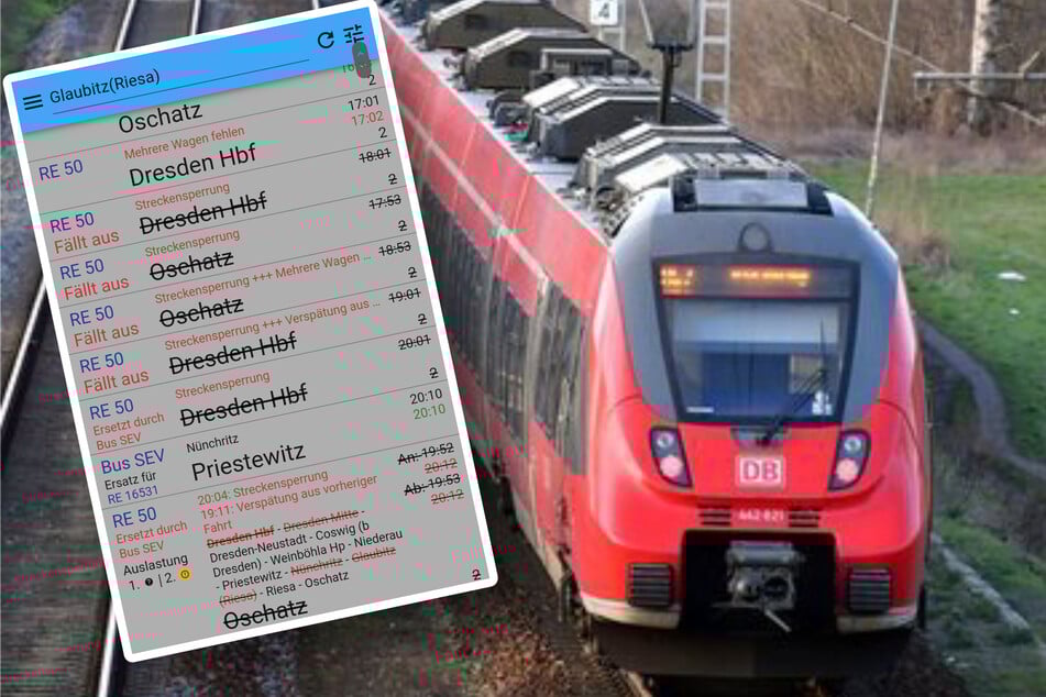 Ärgerlich für viele Reisende: Zwischen Dresden und Riesa fielen Züge aus.