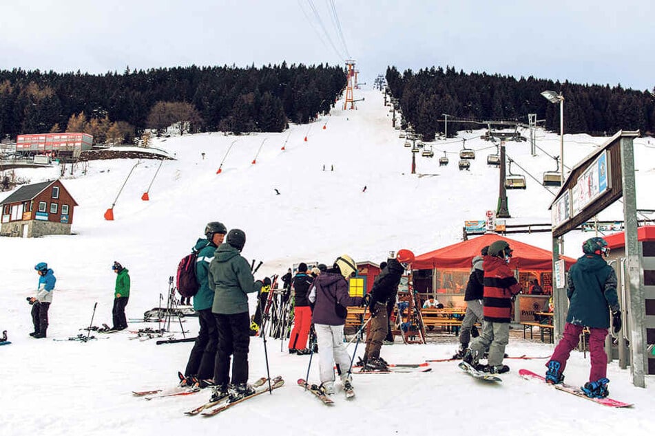 Der Skihang in Oberwiesenthal: Ausgerechnet in den Ferien trafen sich hier die Radiomoderatoren wieder.