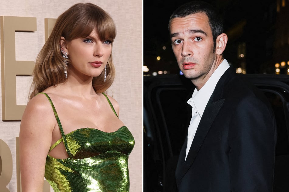 Matty Healy (r.) revealed that he hasn't heard all of Taylor Swift's The Tortured Poets Department amid rampant rumors that inspired many songs on the album.