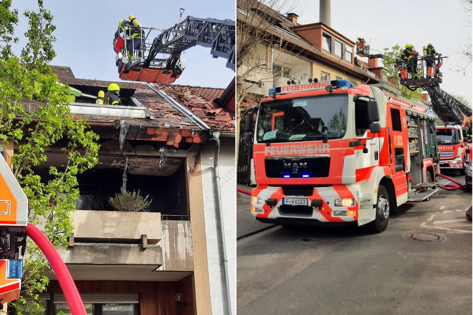 Die Feuerwehr musste mehrere Menschen aus dem brennenden Wohnhaus in Ginnheim retten.