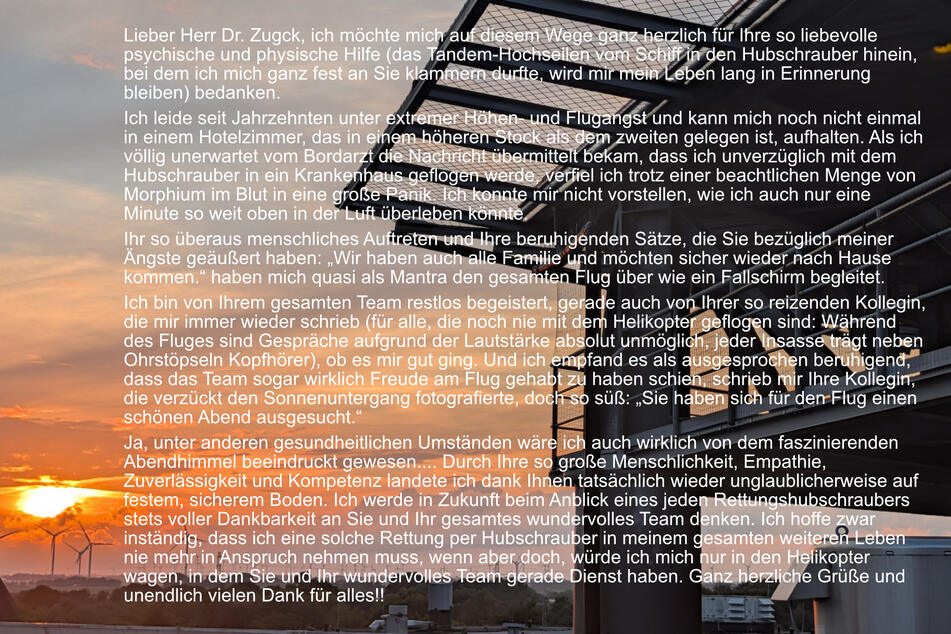 Dorothea Fading hat einen Dankesbrief an das Rettungsteam verfasst.