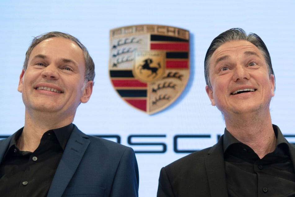 Oliver Blume, Vorstandsvorsitzender (links im Bild) und Lutz Meschke, Finanzvorstand der Porsche AG.