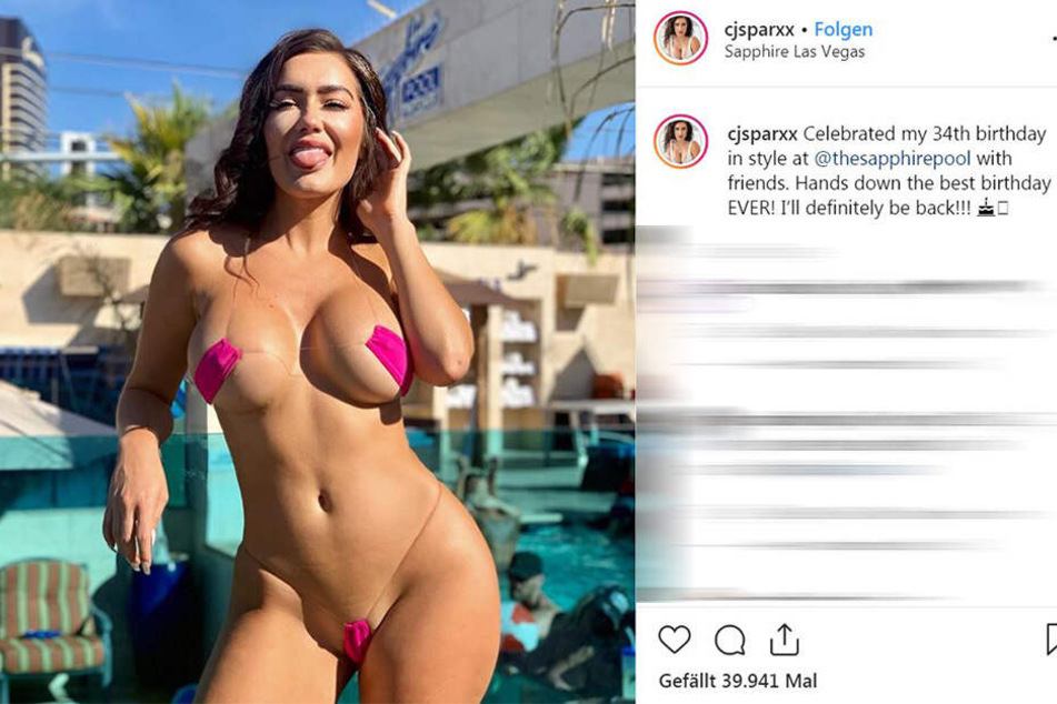 Mit diesem Mikro-Bikini feierte das Playboy-Model seinen Geburtstag.