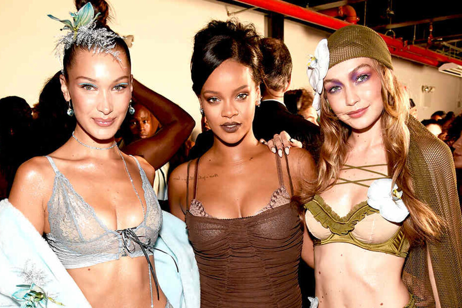 Rihanna (30) engagierte für ihre Show unter anderem die beiden Topmodels Bella (21, l.) und Gigi Hadid (23, r.). 