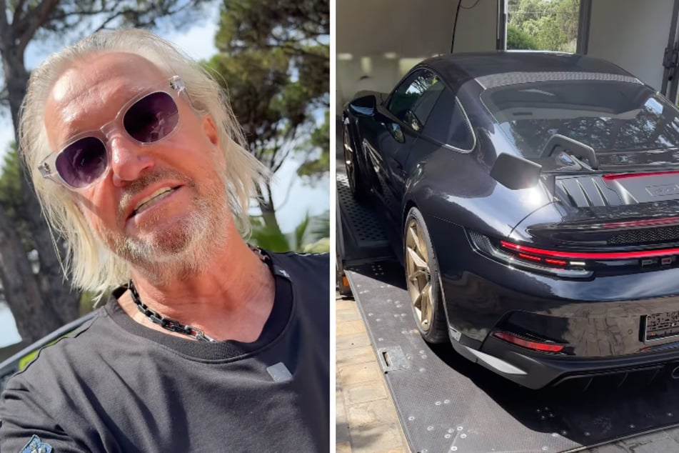 Robert Geiss ist glücklich: Der 60-jährige Multimillionär hat einen nagelneuen Porsche 911er GT3 geliefert bekommen.