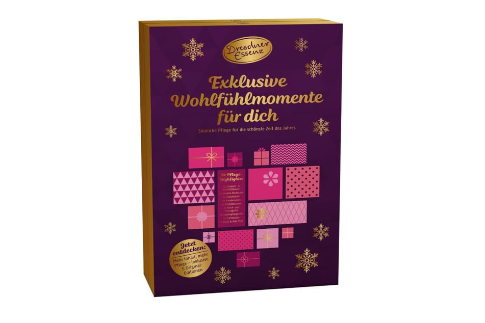 Hinter jedem Fenster steckt ein "Dresdner Essenz"-Kosmetikartikel.