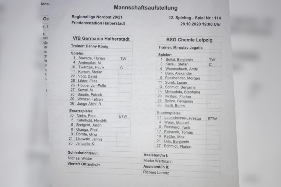 So gingen die Mannschaften ins Spiel.