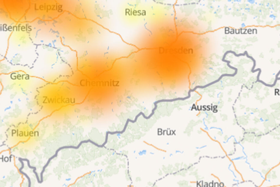 Die aktuelle Pyur-Störungskarte bei allestörungen.de