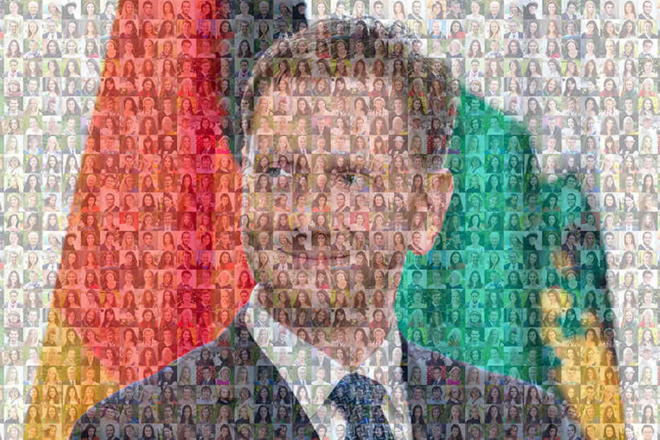 Gesicht zeigen für Kretschmer. Die supergroßen Wahlplakate (Symbolbild) sollen sich aus Hunderten Köpfen zusammensetzen.