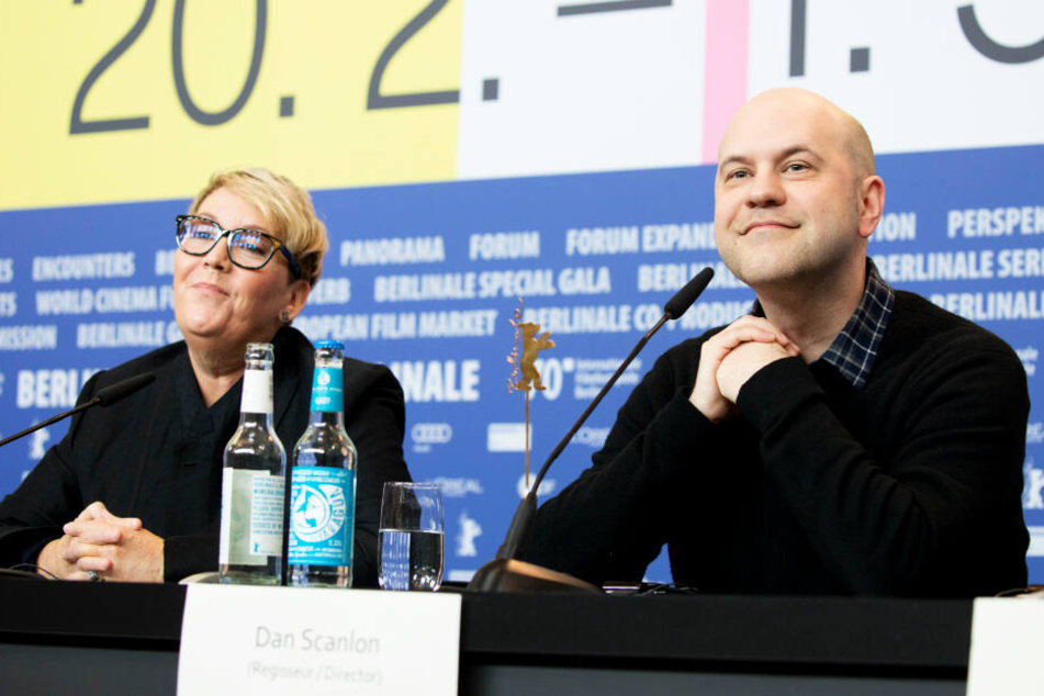 Regisseur Dan Scanlon (r.) und Produzentin Kori Rae bei der Berlinale-Pressekonferenz.