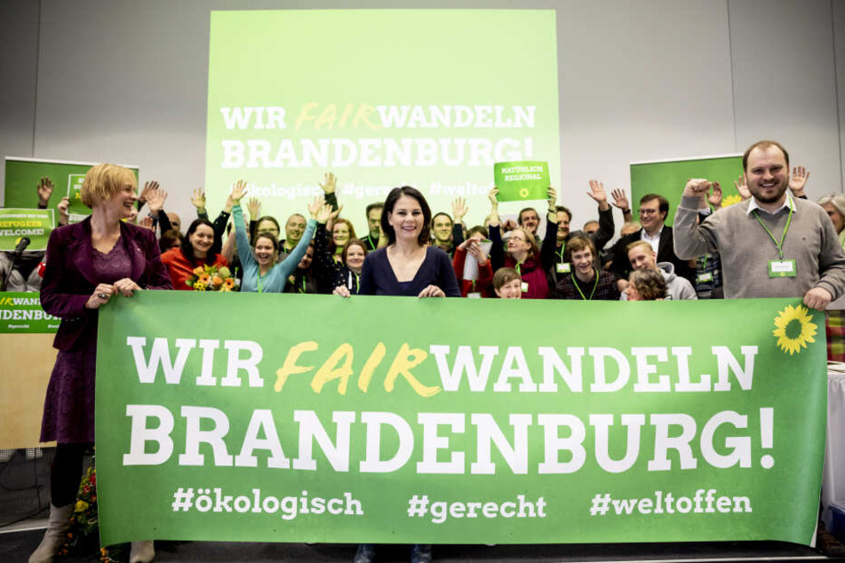 Annalena Baerbock (m.) war beim Grüne-Landesparteitag zu Gast.