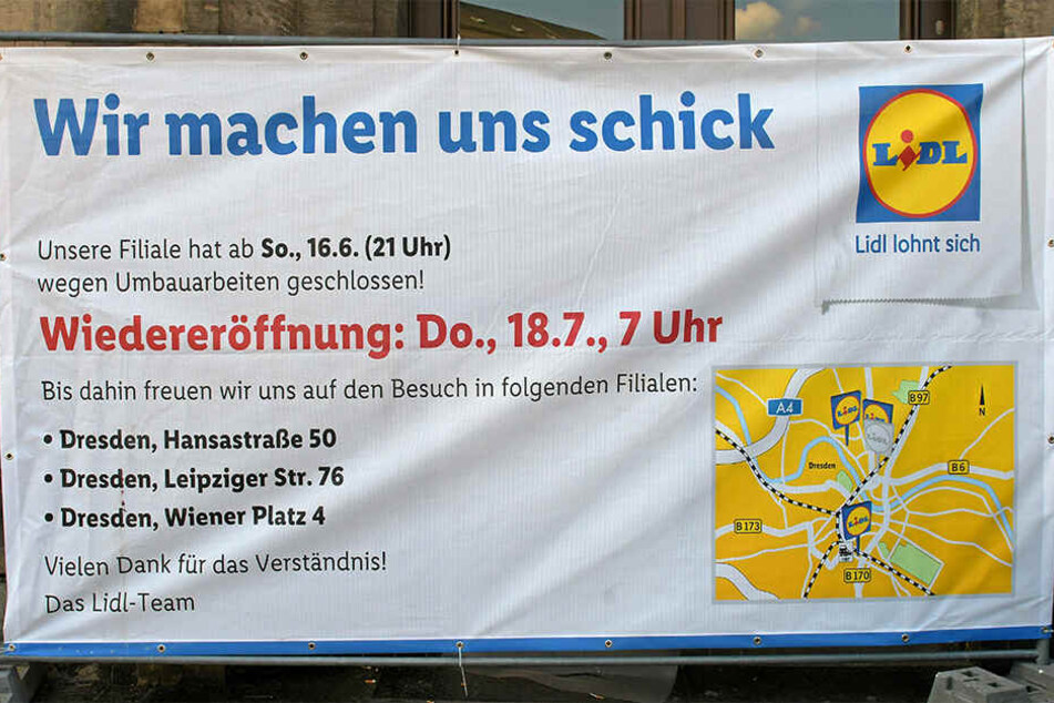 Der Lidl wird umgebaut.