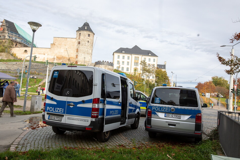 Die Polizei musste am Ende der Demo in Plauen einschreiten.