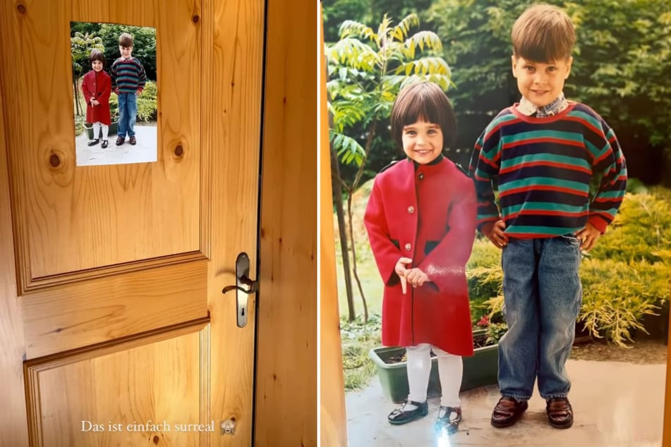 Amira Pocher zeigt ein altes Kinderfoto - damals sah sie genauso aus, wie ihr kleinster Sohn heute.