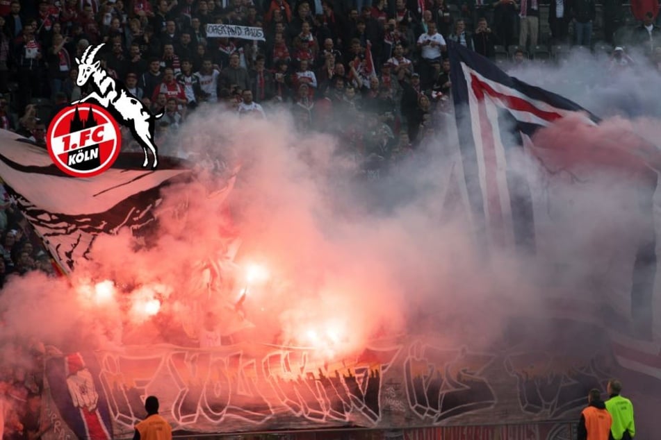 Fans des 1. FC Köln hatten beim Spiel in Berlin am 14.04.18 im Gästebereich Pyrotechnik abgebrannt.
