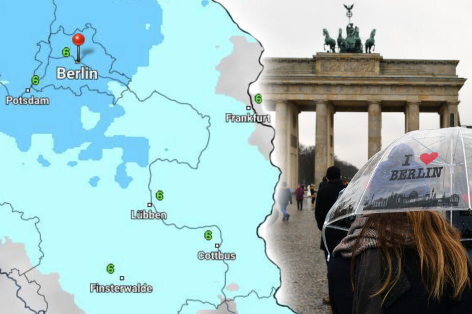 Am Wochenende sollten Berliner und Brandenburger bei Ausflügen den Regenschirm mitnehmen. (Bildmontage)