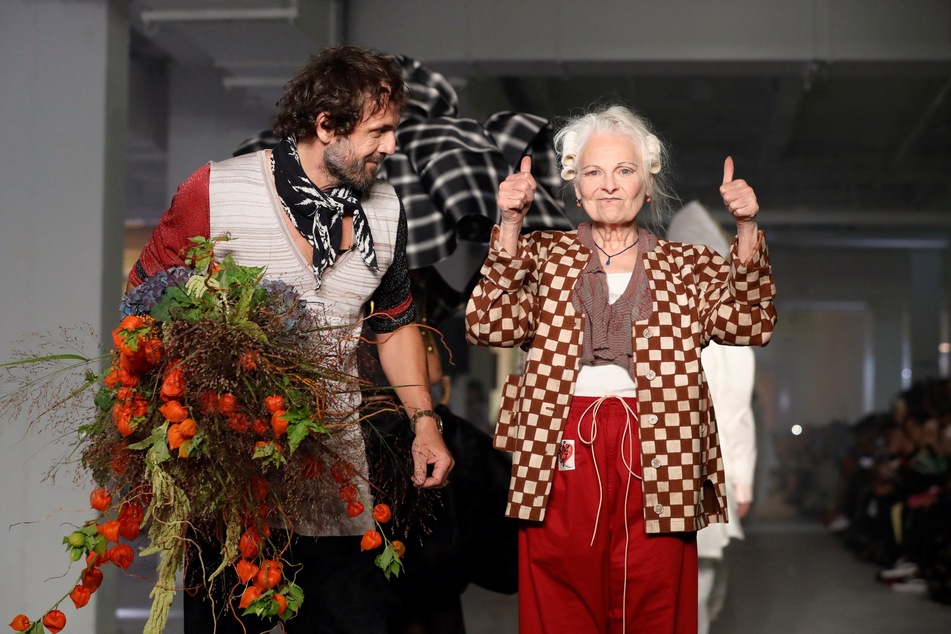 Vivienne Westwood (r) became known for creating iconic punk looks.