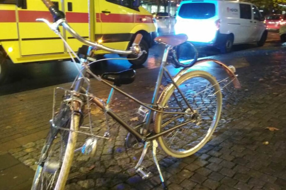 Das Rad wurde durch den Unfall verbogen.