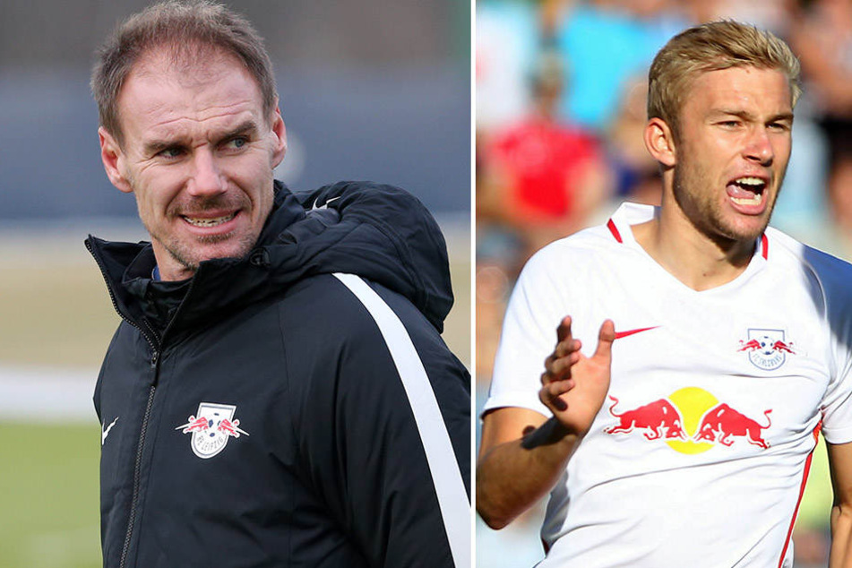 Alexander Zickler (l.) plauderte in einem Interview den fixen Wechsel von Konrad Laimer (r.) nach Leipzig aus.