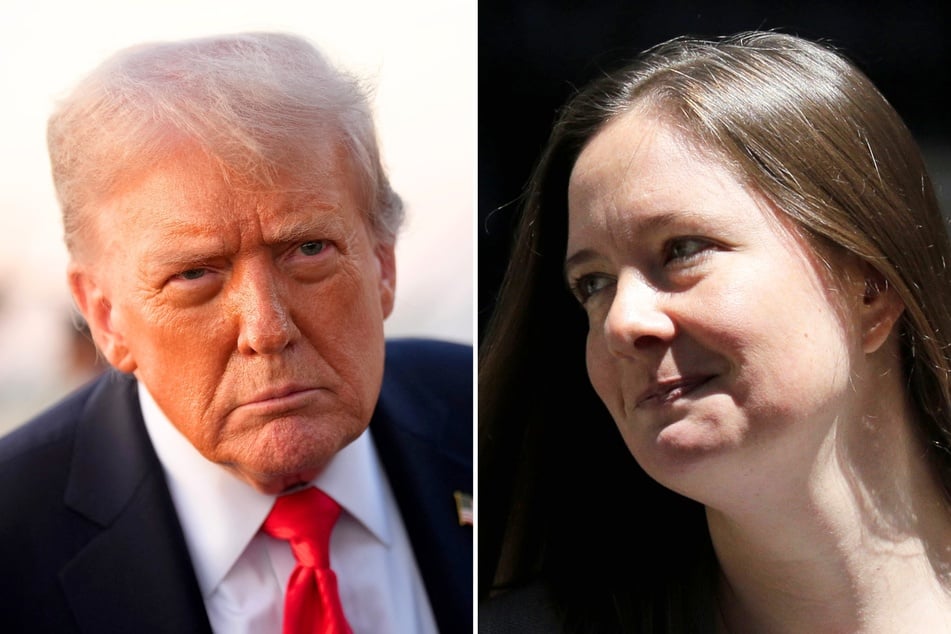 On Monday, former federal prosecutor Maurene Comey (r.) filed a lawsuit against President Donald Trump's administration for abruptly firing her.