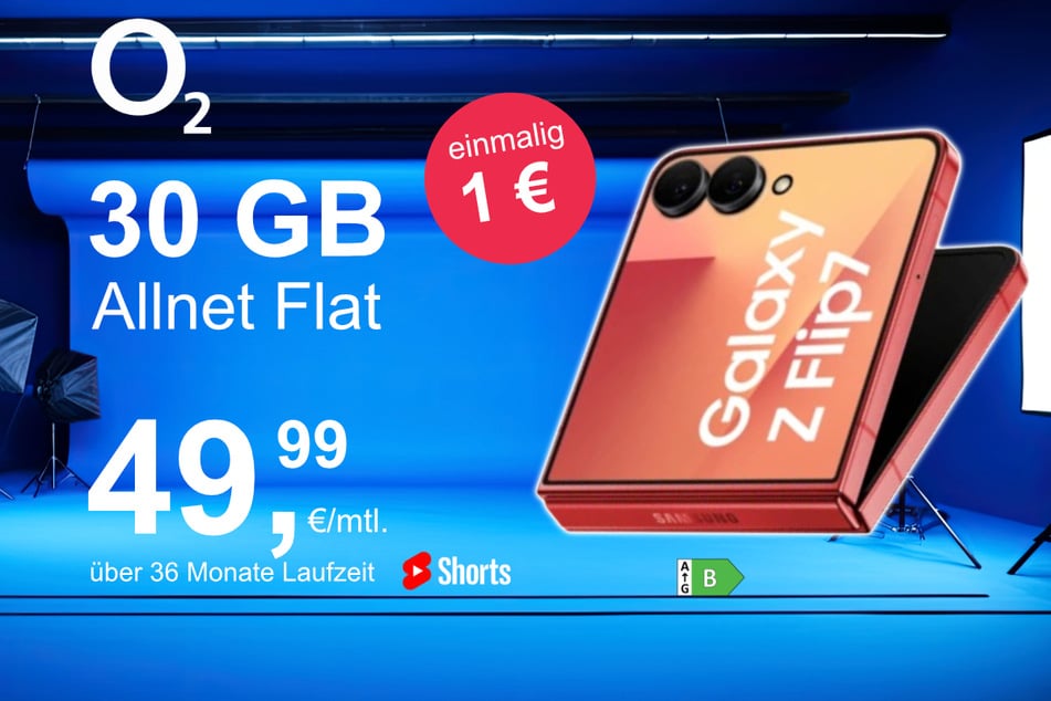 Das Samsung Galaxy Z Flip7 im o2 Mobile M für einmalig 1 Euro.