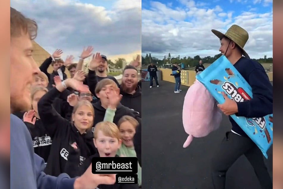 Mit Plüschschwein und großer Schokoladentafel bespaßte der YouTuber seine Fans, machte dabei auch jede Menge Selfies.