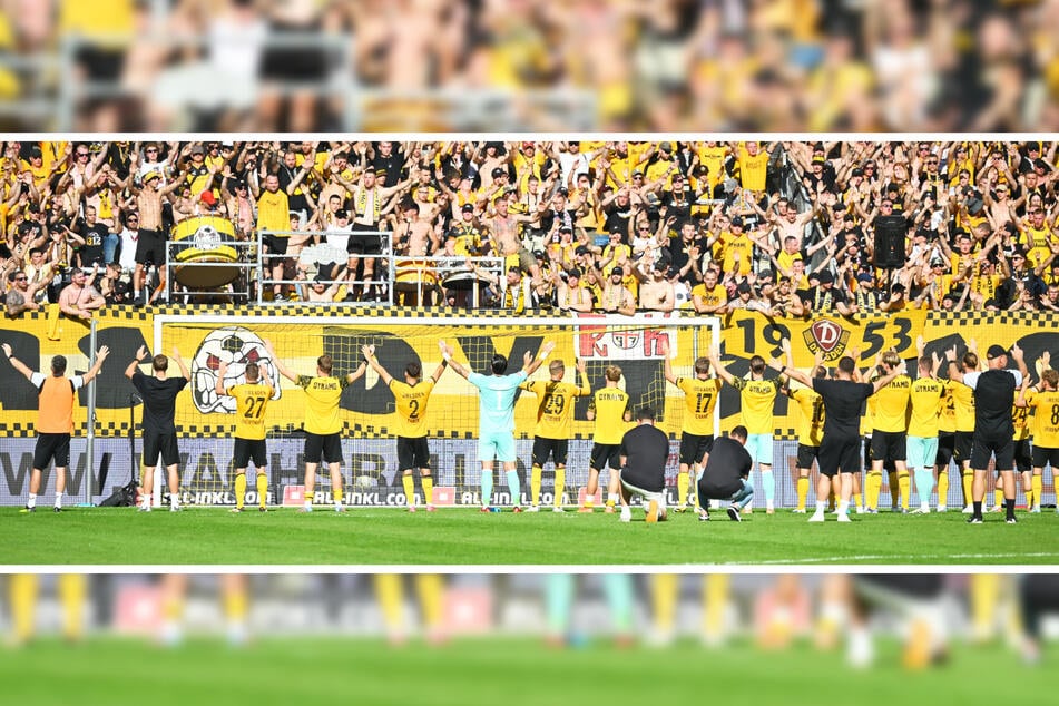 Den schwer erkämpften Punkt feierten Mannschaft und Fans zusammen wie einen Sieg.