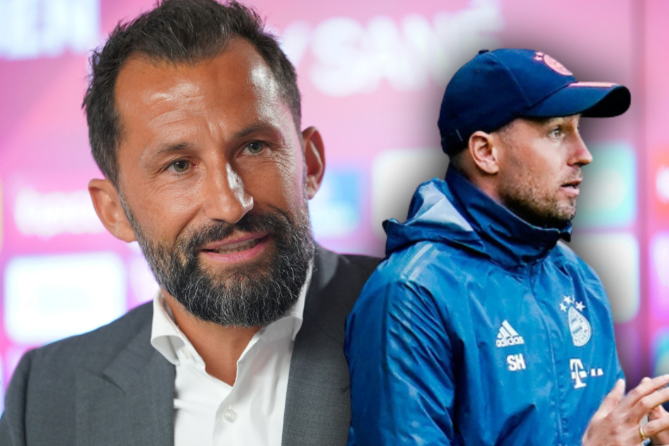 Sportvorstand Hasan Salihamidzic (l, 43) ist stolz auf den Erfolg von Sebastian Hoeneß (38).
