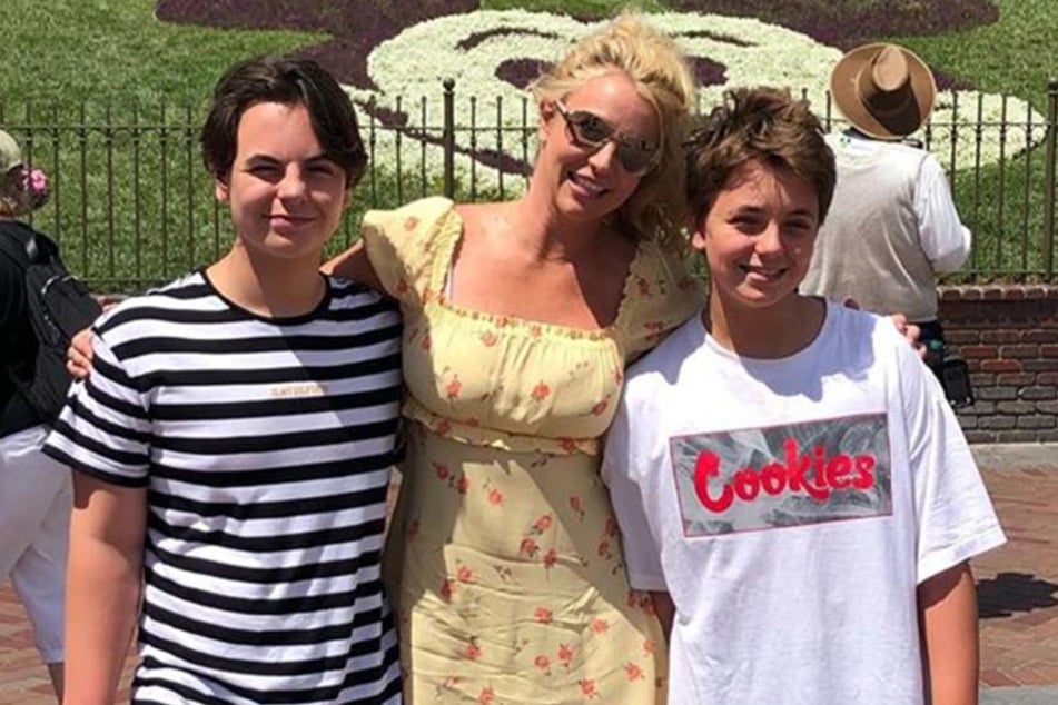Britney Spears (40) mit ihren beiden Söhnen Jayden (15) und Preston (16).