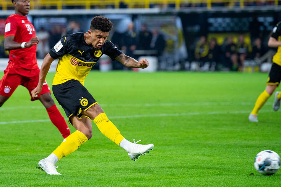 Jadon Sancho mit seinem Treffer zum ":0 Endstand für die Borussia.