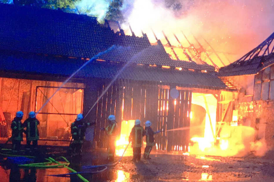 Die Flammen schlugen meterhoch.