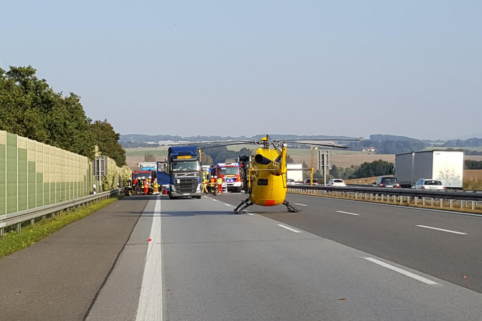 Auch ein Rettungshubschrauber war im Einsatz.