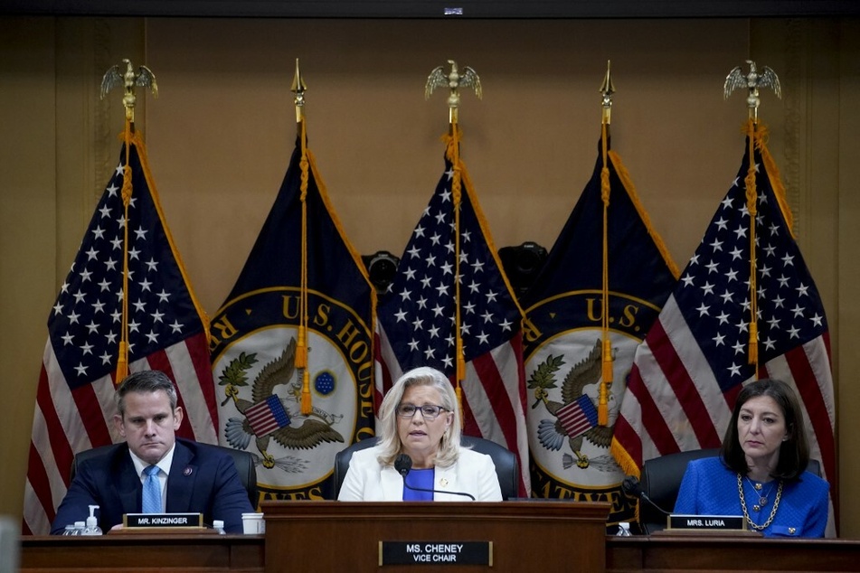 Republican Rep. Liz Cheney of Wyoming (c.) speaks during the January 6th Committee hearing on July 21, 2022.