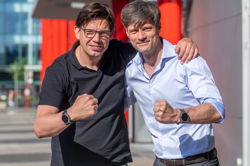 Michael Rieß (47, l.) und Conrad Kebelmann (47) haben das Laufevent ins Leben gerufen.