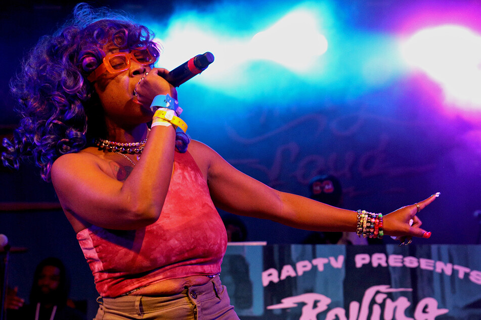BbyMutha performs at RapTV and Rolling Loud's SXSW showcase in 2022.