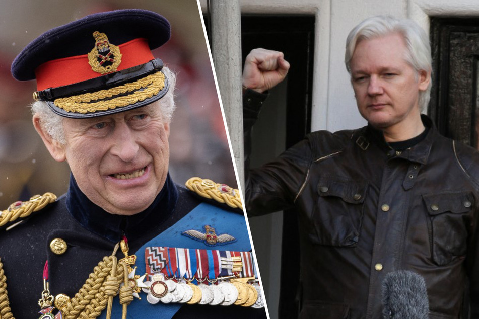 WikiLeaks founder Julian Assange (r.) has invited King Charles III to visit him in the UK's Belmarsh prison.