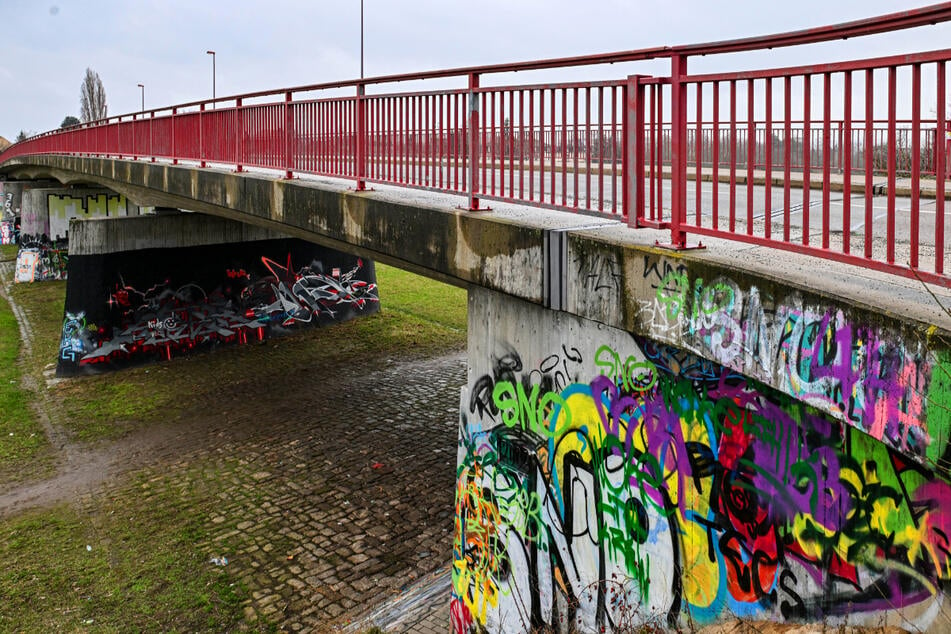 Unter der Brücke der Washingtonstraße an der Flutrinne dürfen Sprayer legal ihrer Kunst nachgehen.