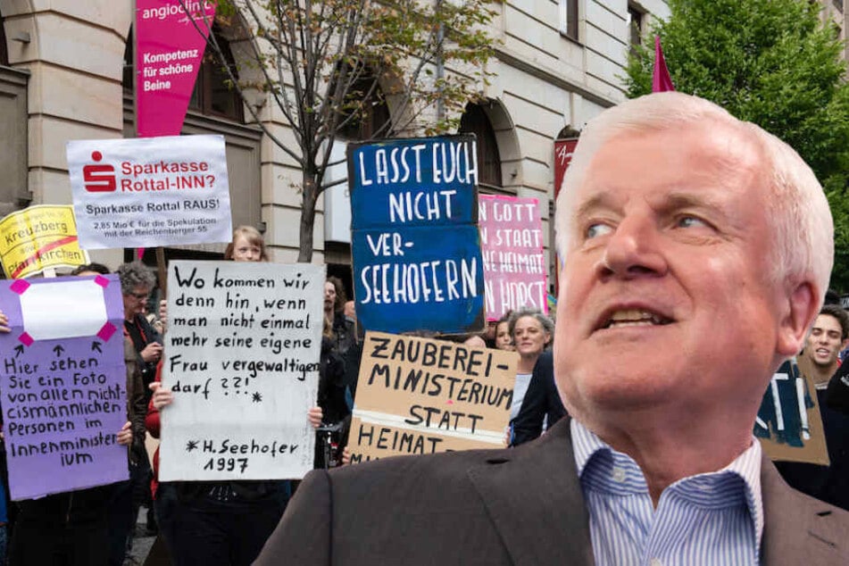 Rund 300 Demonstranten gingen gegen Seehofers Asylpolitik in Berlin auf die Straße. (Bildmontage)