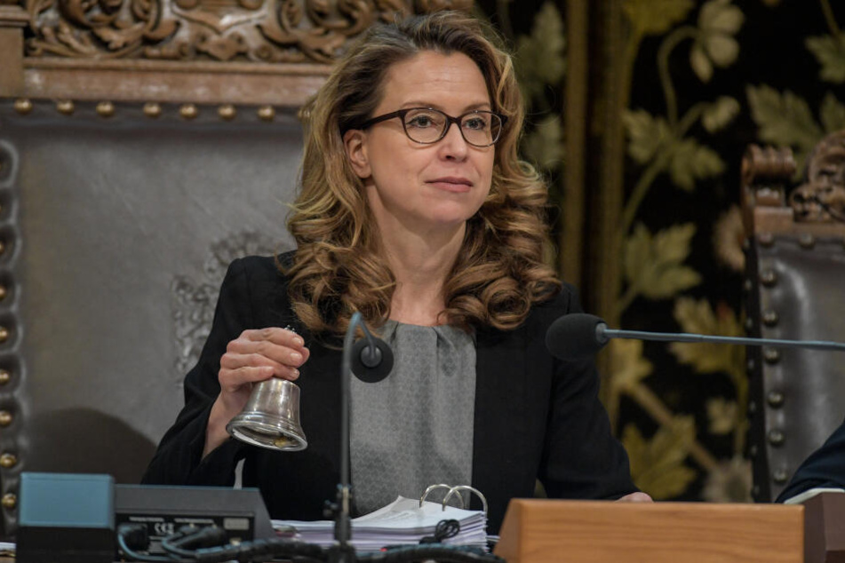 Hamburgs Bürgerschaftspräsidentin Carola Veit (SPD) in der Hamburger Bürgerschaft.