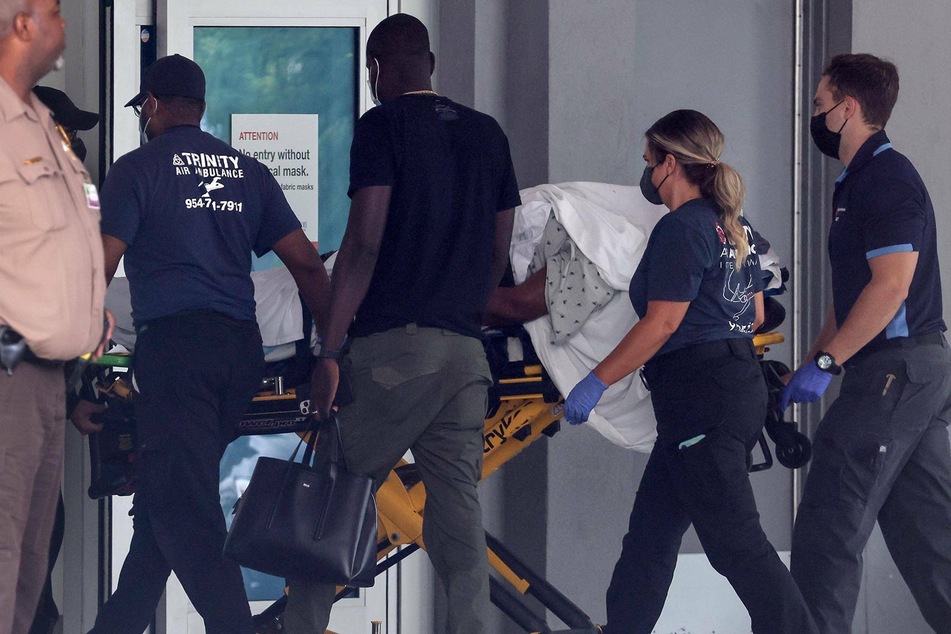 Haitian First Lady Martine Moïse arrives at a hospital in Florida for treatment.