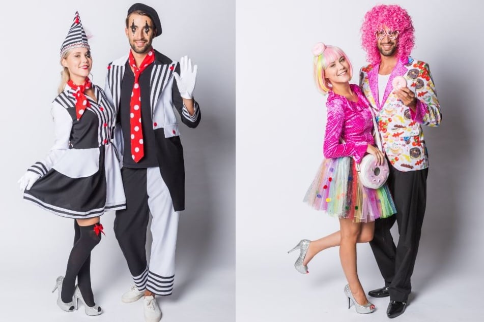 Die Kostüme Pantomime (li.) und Candy sind 2018 recht angesagt.