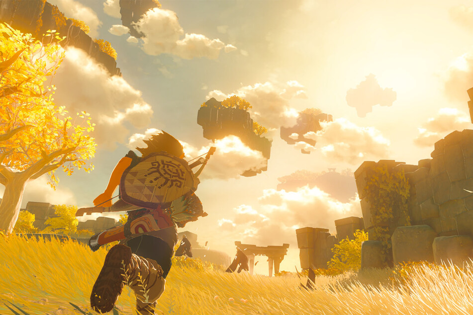 Link ist in "The Legend of Zelda: Tears of the Kingdom" auch auf fliegenden Inseln unterwegs. Im Mai erfahren wir mehr.